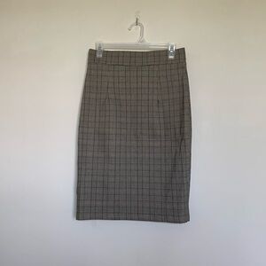 The Main Street Exchange Pippa Pencil Skirt in Brown Plaid